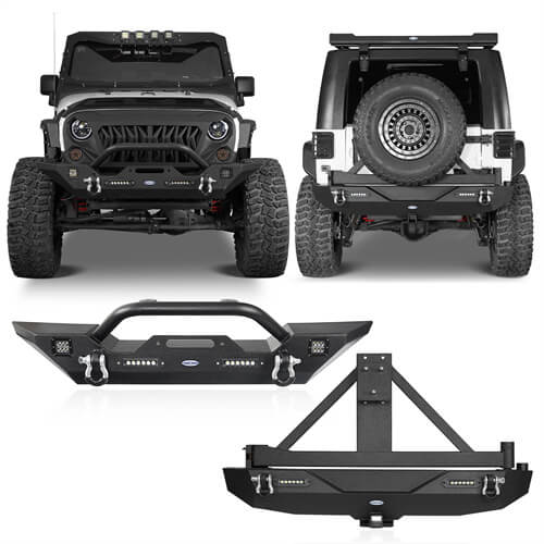 Jeep JK Different Trail Front and Rear Bumper Combo for 2007-2018 Jeep  Wrangler JK - Rodeo Trail